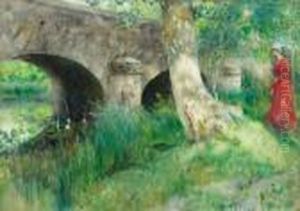 Bron I Grez / Medeltid by Carl Larsson