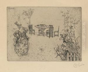 Lisbeth Spelar Teater by Carl Larsson
