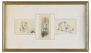 Teckningar - 3 St by Carl Larsson