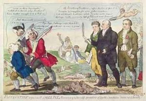 Vaccination against Small Pox or Mercenary and Merciless spreaders of Death and Devastation driven out of society by Isaac Cruikshank