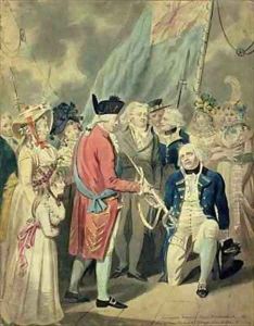 Admiral Collingwood 1750-1810 Receiving the Silver Sword by Isaac Cruikshank