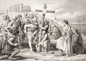 The first preaching of Christianity in Britain by Charles West Cope
