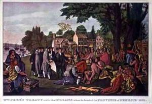 William Penns Treaty with the Indians when he founded the Province of Pennsylvania by Currier, N.