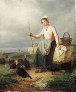Tending The Turkeys
Signed 'l. Lassalle' (lower Right)