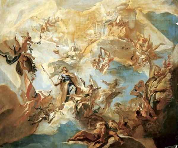 A bozzetto for a ceiling Merit crowned by Nobility - view 1
