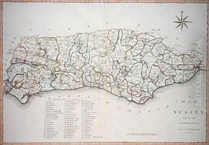 Map of Sussex by Cary, John