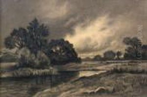 River Landscape by Lorenzo Palmer Latimer