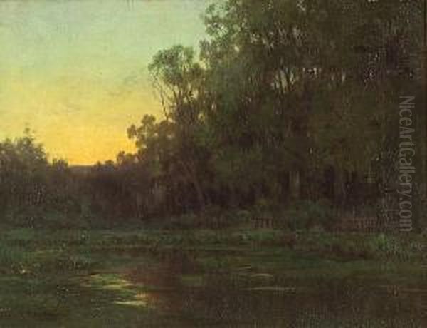 Secluded Pond At Sunset - view 1