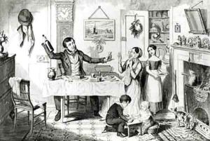 The Bottle Plate I The bottle is produced for the first time the husband induces his wife Just to take a drop by George Cruikshank I