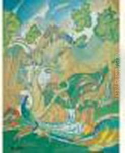 Paysage Au Paon by Michel Lattry