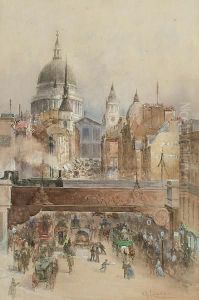 A View Of St Paul's Cathedral From Fleet Street