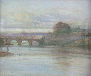 Rome And Castel San Angelo From The River by Charles James Lauder