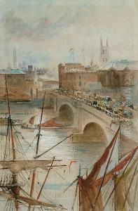 Traffic On London Bridge by Charles James Lauder