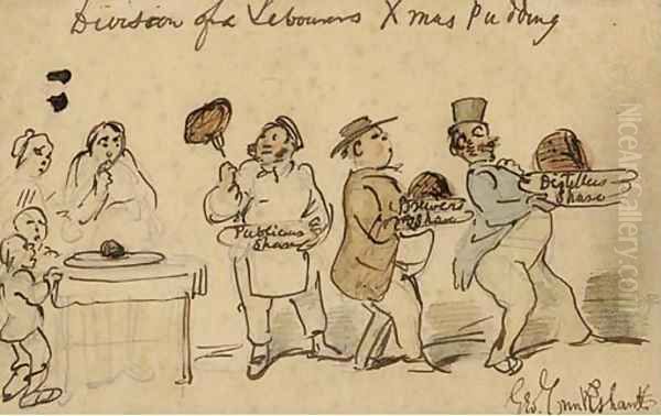 Division of a labourer's xmas pudding - view 1