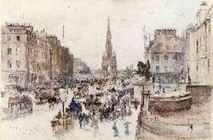 Princes Street, Edinburgh From Waterloo Place by Charles James Lauder