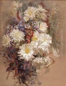 Blumenstillleben Mit Beeren by Josef Lauer
