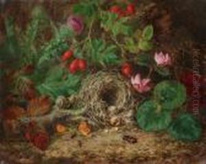 Stillleben Mit Vogelnest, Blumen Und Insekten