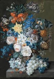 Groses Blumenstilleben Mit Tulpen