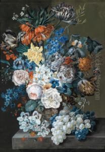 Grande Natura Morta Floreale Con Tulipani