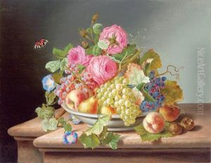 Stillleben Mit Rosen by Josef Lauer