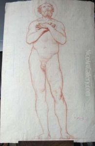 Sanguine Et Traces De Crayon by Desire Francois Laugee