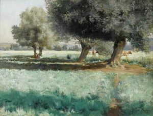 Sommerlandschaft Mit Kuhen by Georges Laugee