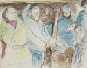 L'artiste Et Le Sculpteur Collomarini Et Le Peintre Andre Dunoyer De Segonzac by Jean Launois