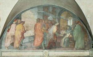 St Antoninus Founds the Company of Good Men at San Martino lunette St Antoninus Founds the Company of Good Men at San Martino lunette