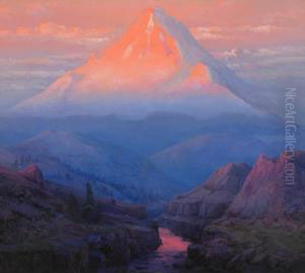 Extensive Mountain Landscape At Dusk - view 1