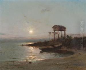 Cabin At Sunset