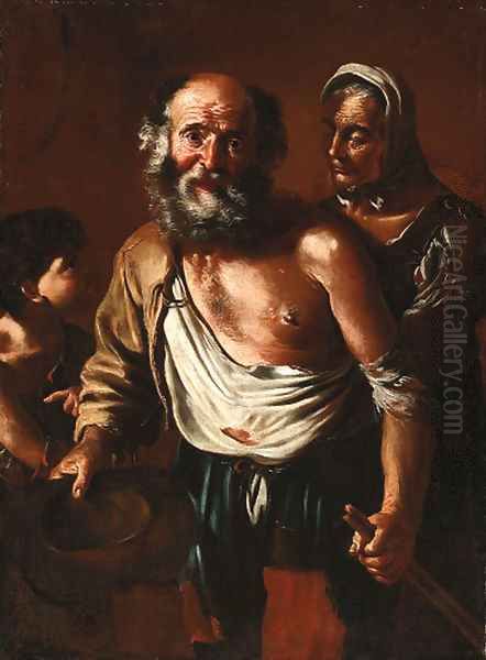 A beggar family - view 1