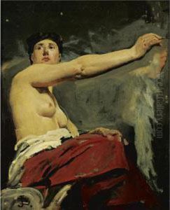 Study For The Central Figure In The Ceiling Of The Palais De La Legion D'honneur by Jean-Paul Laurens