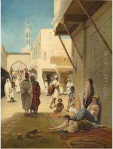 Ruelle Animee Au Proche Orient. by Jules Joseph Augustin Laurens