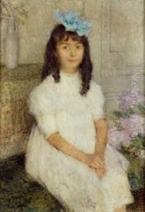 Petite Fille Au Noeud Bleu