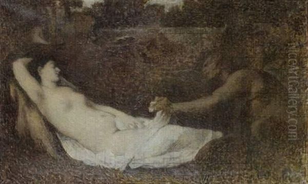 Jupiter Decouvrant Antiope,
D'apres Le Tableau Du Titien Conserveau Louvre Aussi Appele <la Venus Du
Pardon> - view 1