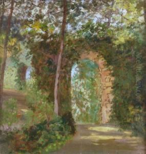 Scorcio Di Boscaglia Con Rudere by Nicola Laurenti