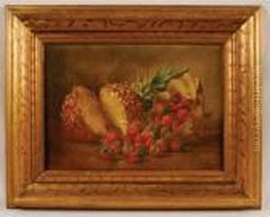 Still Life With Pineapple And Strawberries by August Laux