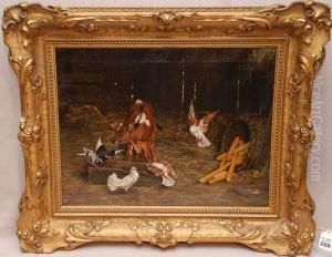 Animals In The Barn by August Laux
