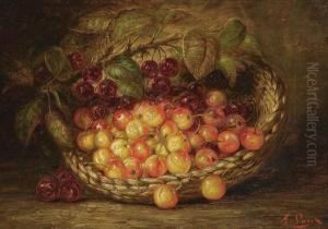 American Cherries In A Basket by August Laux