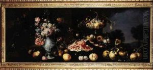 Nature Morte Aux Fleurs Et Aux Fruits by Giuseppe Lavagna