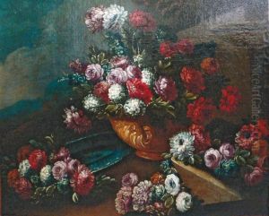 Nature Morte De Fleurs Sur Un Entablement Depierre Nature Morte De Fleurs Sur Un Entablement Depierre
