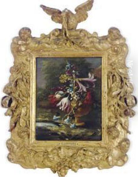 Flowers In A Vase In A Landscape - view 1