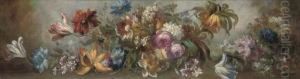 Roses, Tulips, Carnations And Other Flowers In A Clearing Roses, Tulips, Carnations And Other Flowers In A Clearing
