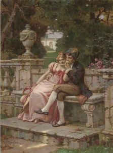 The kiss by Wilhelm Menzler Casel