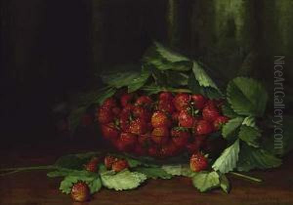 ''a Bowl Of Freshly Picked Strawberries'' - view 1