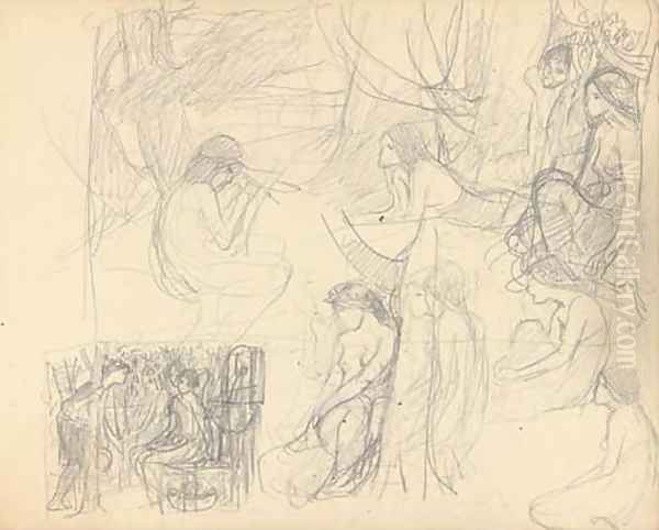 Possible study for 'Flora and the Zephyrs' and other figure studies - view 1