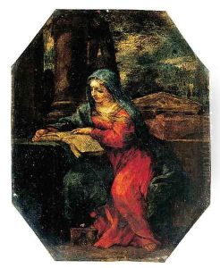 The Madonna reading by a column by Pietro Da Cortona (Barrettini)