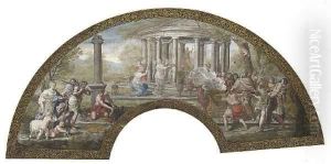 The Sacrifice to Diana design for a fan by Pietro Da Cortona (Barrettini)