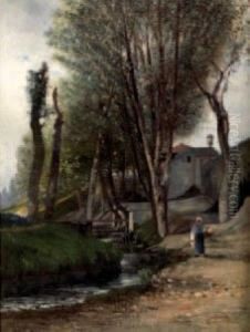 "paysanne Pres Du Ruisseau" 
Huile Signeeen Bas A Droite, 64 X 47 Cm. Provenance : Vente Me 
Osenat,fontainebleau, 8 Decembre 2002. Biblio : Reproduit Dans 
L'ouvrage"die Maler Der Schule Von Barbizon" by Eugene Antoine Samuel Lavieille