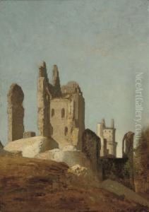 The Pierrefonds Ruins by Eugene Antoine Samuel Lavieille